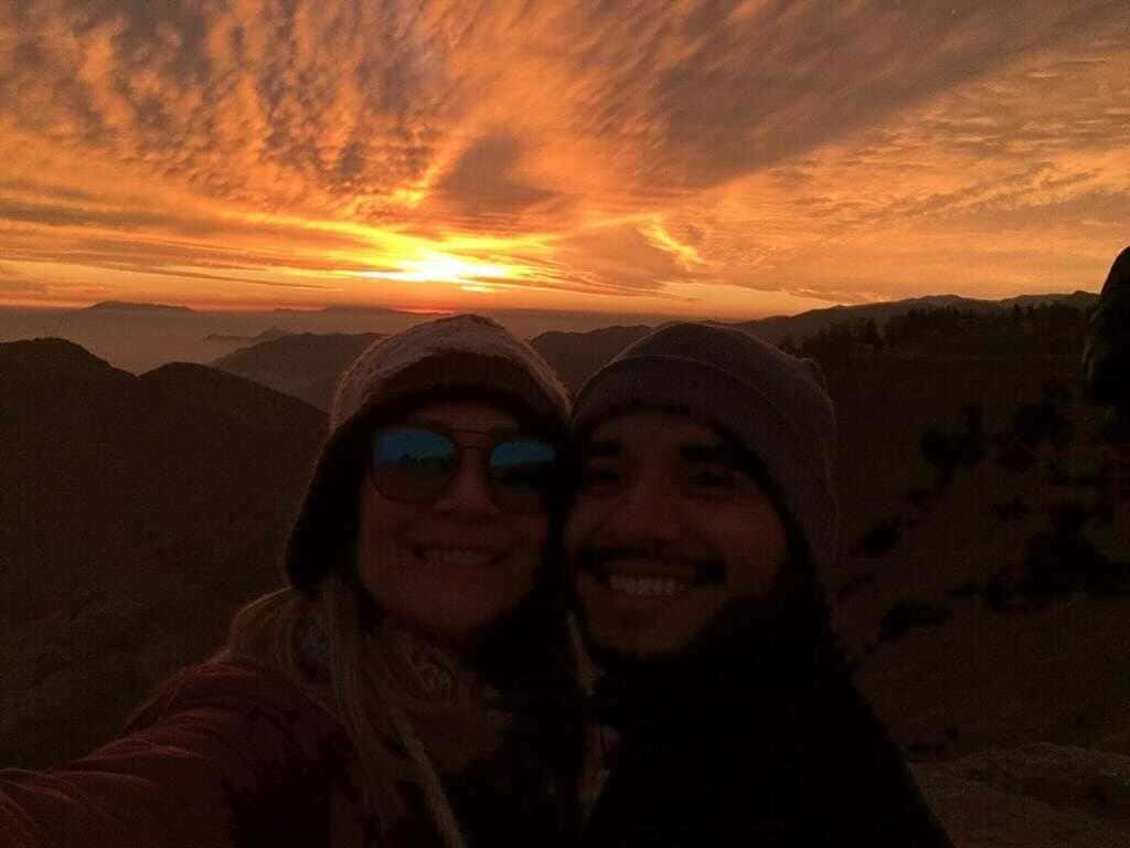 Pôr do sol no Valle Nevado e Farellones